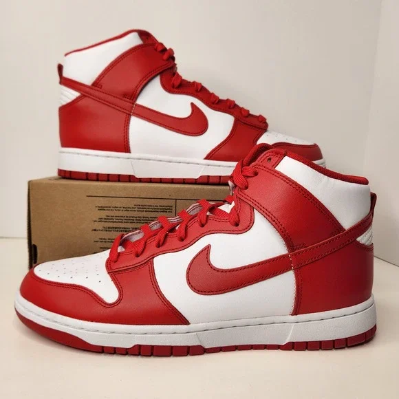 Nike | Shoes | Nike Dunk High Retro Whiteuniversity Red Size  display picture 3